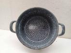 Emaille Donker grijs gewolkte steelpan 39812, Antiek en Kunst, Antiek | Emaille, Ophalen of Verzenden