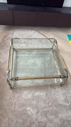 Mid centery Hollywood regency salontafel glazen salontafel, Huis en Inrichting, Tafels | Salontafels, Ophalen, 50 tot 100 cm, Minder dan 50 cm