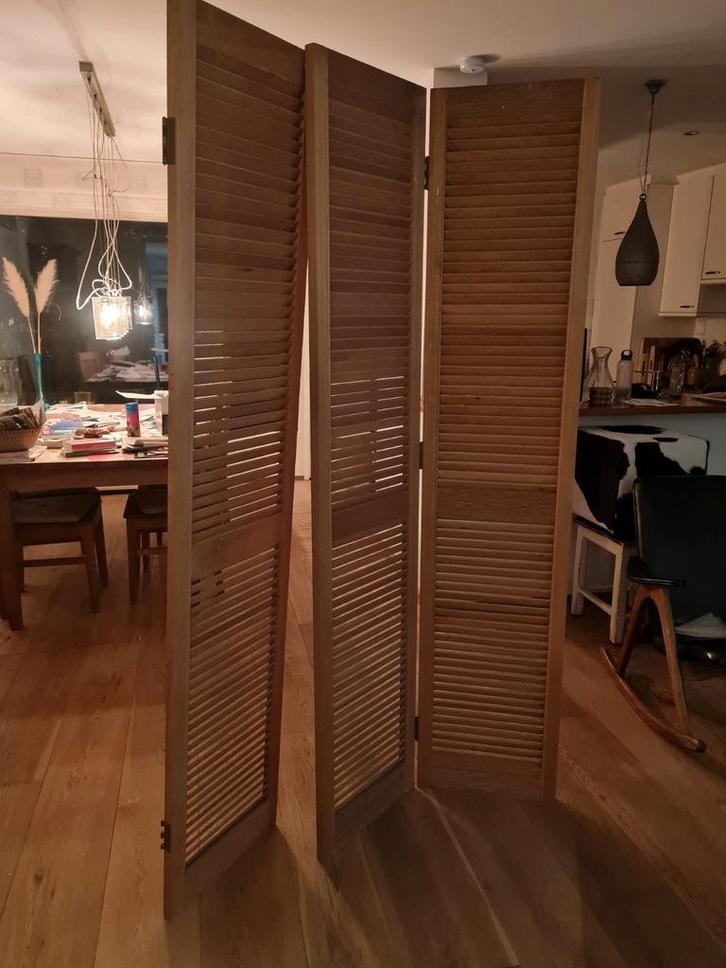 Louvredeuren van teakhout, Doe-het-zelf en Verbouw, Deuren en Horren, Binnendeur, Minder dan 200 cm, Ophalen