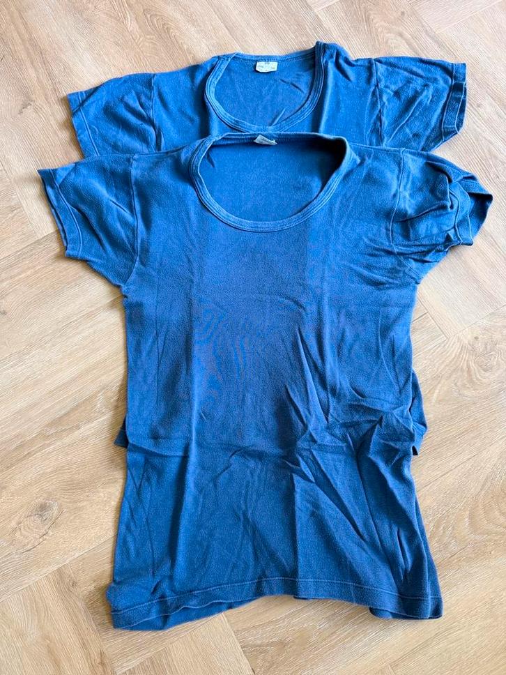 Tubular knit Danish 80’s navy tee Indigo Blue. Lot van 2, Kleding | Heren, T-shirts, Gedragen, Maat 48/50 (M), Blauw, Ophalen