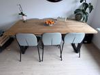 Eettafel met stoelen, Huis en Inrichting, Tafels | Eettafels, Ophalen, Gebruikt, 50 tot 100 cm, Vijf personen of meer