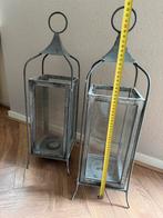 Twee grote windlichten, Huis en Inrichting, Woonaccessoires | Kandelaars en Kaarsen, Ophalen, 50 tot 75 cm, Zo goed als nieuw