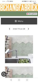 Fotobehang, keuken achterwand, groene tegels en wit, 3 x 68j, Ophalen, Minder dan 10 m², Wit