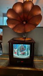 Kerst Grammofoon muziekdoos 65cm met vallende sneeuw, Ophalen of Verzenden, Gebruikt, Analoog, Overige typen