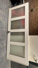 Opdekdeur met glas, Doe-het-zelf en Verbouw, Kozijnen en Schuifpuien, Gebruikt, Deurkozijn, 150 tot 225 cm, Hout