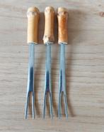 VINTAGE COCKTAIL VORKJES MET BAMBOO, Verzenden, Zo goed als nieuw, Hout