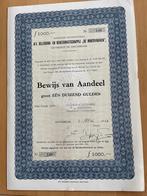 Aandeel Beleggings- en Beheersmaatschappij "De Minervahavem", Ophalen of Verzenden, 1950 tot 1970, Aandeel