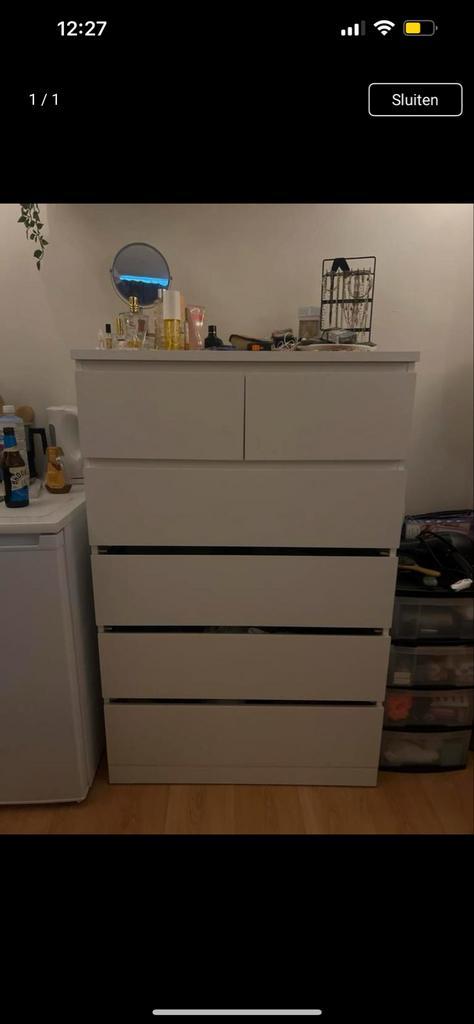 Witte Malm ladekast IKEA, Huis en Inrichting, Kasten | Ladekasten, Gebruikt, 50 tot 100 cm, 25 tot 50 cm, Overige materialen, Ophalen