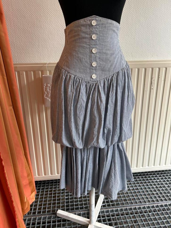 Vintage 80s Ballonrok, Kleding | Dames, Rokken, Gedragen, Maat 38/40 (M), Blauw, Onder de knie, Ophalen of Verzenden