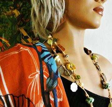 Ketting etnische stijl alternatieve artistieke ketting  beschikbaar voor biedingen