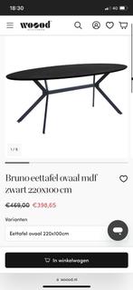 Zwarte tafel woood 220x100 als nieuw!, Huis en Inrichting, Tafels | Eettafels, Ophalen, 200 cm of meer, 50 tot 100 cm, Zo goed als nieuw