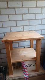 massief houten bijzettafeltje, Minder dan 55 cm, Gebruikt, Rechthoekig, Hout