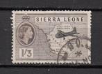Sierra Leone koningin met vliegtuig landkaart, Verzenden, Overige landen, Gestempeld