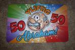 NIEUW plastic ABRAHAM bord 50 jaar afmeting 58 X 37 CM, Ophalen of Verzenden, Nieuw, Versiering, Abraham of Sarah