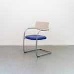 1x Vitra Visavis Vergaderstoel Blauw Stof - Chroom, Ophalen of Verzenden, Zo goed als nieuw, Blauw, Metaal