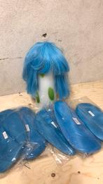 Lichtblauwe halflange pruiken nieuw, Ophalen of Verzenden, Nieuw, Carnaval