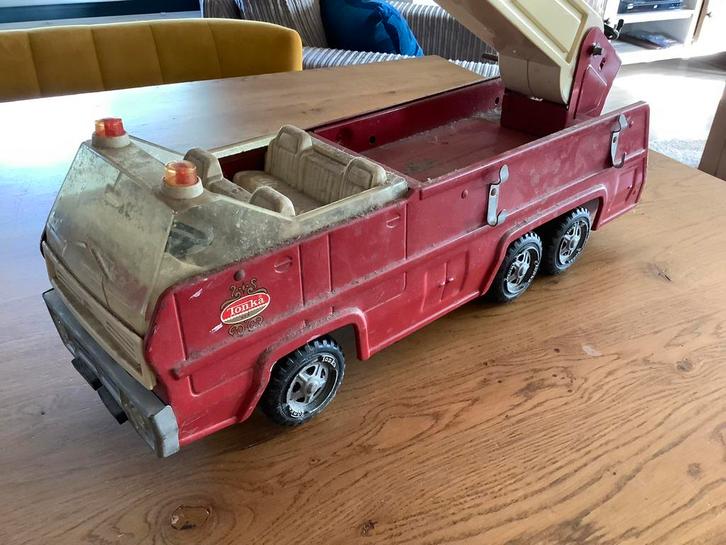Grote TONKA Brandweerwagen - Vintage Speelgoed, Kinderen en Baby's, Speelgoed | Overig, Gebruikt, Jongen of Meisje, Ophalen of Verzenden
