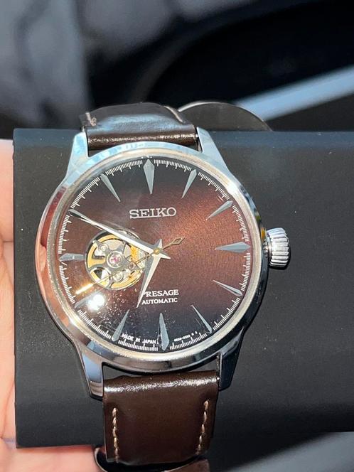 Seiko Presage SRRY037 brown cocktail open heart krasvrij!, Sieraden, Tassen en Uiterlijk, Horloges | Heren, Nieuw, Polshorloge