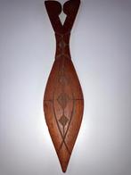 Papoea Nieuw Guinea Hout Afm. 24,5x5,7x0,5 cm., Antiek en Kunst, Verzenden