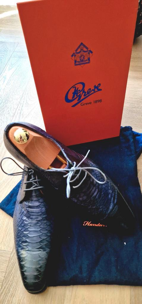 W. omst. Prachtige handgemaakte Greve Herenschoenen mt. 44.5, Kleding | Heren, Schoenen, Nieuw, Veterschoenen, Blauw, Ophalen of Verzenden