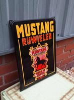 Emaille bord Mustang Rijwielen Langcat Bussum., Verzamelen, Reclamebord, Gebruikt, ., Ophalen of Verzenden