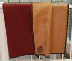 Vintage GALA veloursdeken aubergine/abrikoos 1:50 x  1:90, Ophalen of Verzenden, Zo goed als nieuw, Eenpersoons, Deken of Dekbed