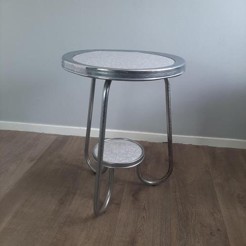 Art Deco rooktafel, Huis en Inrichting, Tafels | Bijzettafels, Gebruikt, Rond, 60 cm of meer, Minder dan 55 cm, Overige materialen
