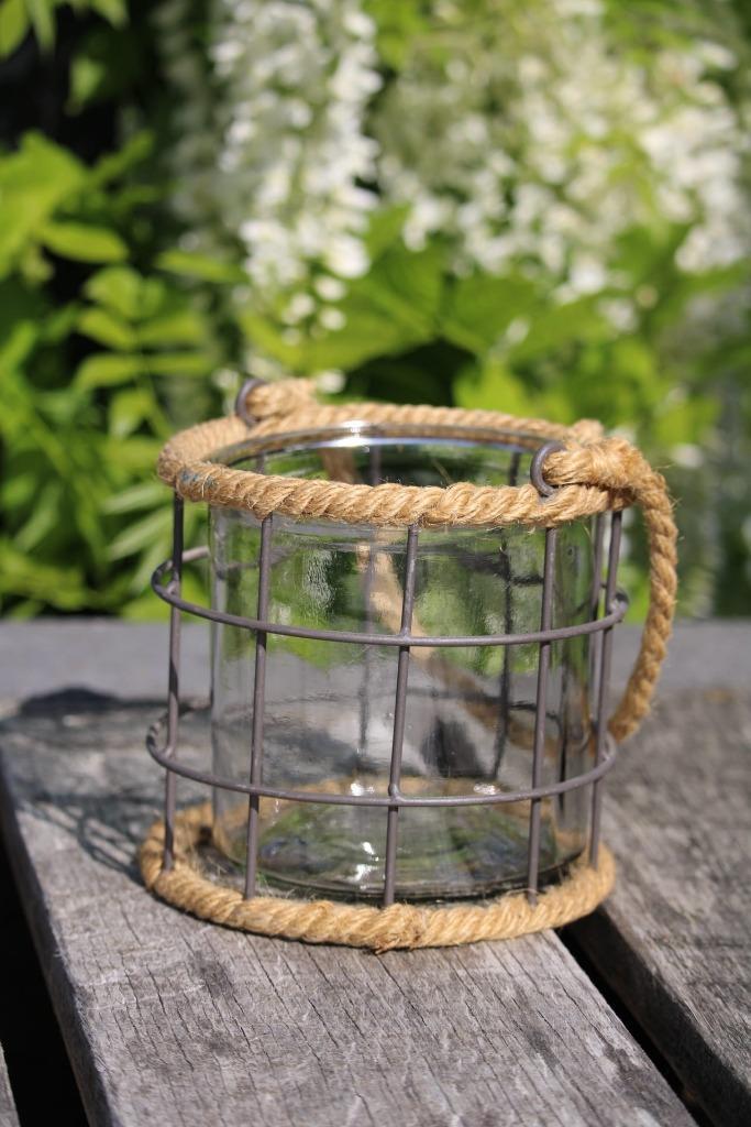 Windlicht - vaas, Huis en Inrichting, Woonaccessoires | Vazen, Gebruikt, Overige kleuren, Minder dan 50 cm, Glas, Ophalen of Verzenden