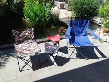 4 imklapbare / opvouwbare campingstoeltjes beschikbaar voor biedingen