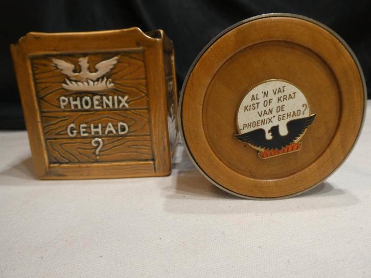 "Al een Vat, Kist of Krat van De Phoenix gehad?", Verzamelen, Rookartikelen, Aanstekers en Luciferdoosjes, Gebruikt, Asbak, Ophalen of Verzenden