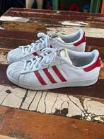 ADIDAS ORIGINALS SUPERSTAR Wit/Rood/Goud maat 44 2/3, Addidas, Wit, Ophalen of Verzenden, Sneakers of Gympen