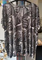 zwart wit paisley poncho tuniek zijkant tot zijkant 60cm, Kleding | Dames, Grote Maten, Ophalen of Verzenden, Zo goed als nieuw