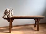 Brocant landelijk houten bankje, Huis en Inrichting, Banken | Voetenbanken en Poefen, Ophalen, Minder dan 50 cm, 125 cm of meer