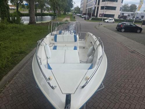 Quicksilver commander flamico 500 mariner 75 pk  met trailer, Watersport en Boten, Vis- en Consoleboten, Zo goed als nieuw, 70 pk of meer