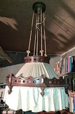 Eikenhouten lamp met metalen frame en bekleding, Ophalen