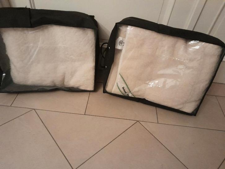 Wollen onderdekens, Huis en Inrichting, Slaapkamer | Beddengoed, Zo goed als nieuw, Deken of Dekbed, Eenpersoons, Beige, Ophalen