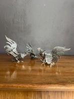3 stuks verzilverd bronzen hanen vintage tafelzilver/deco, Ophalen of Verzenden