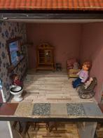 Oud handgemaakt poppenhuis met vintage meubels, Ophalen of Verzenden, Gebruikt, Poppenhuis