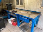 Werkbank  hout / ijzer / bankschroef , 3 meter, Ophalen of Verzenden, Zo goed als nieuw, 170 cm of meer, Bankschroef