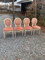 Brocante antieke eetkamer stoelen 4 stuks, Antiek en Kunst, Ophalen