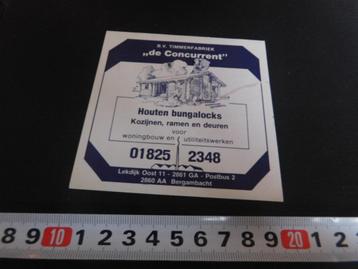 sticker Bergambacht bv timmerfabriek DE CONCURRENT  beschikbaar voor biedingen
