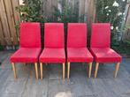4 rode eetkamerstoelen, Huis en Inrichting, Stoelen, Ophalen, Gebruikt, Rood, Vier