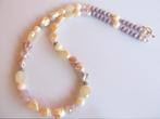 Ketting Yvette parels-kristalglas facet zilver, Paars, Nieuw, Zilver, Ophalen