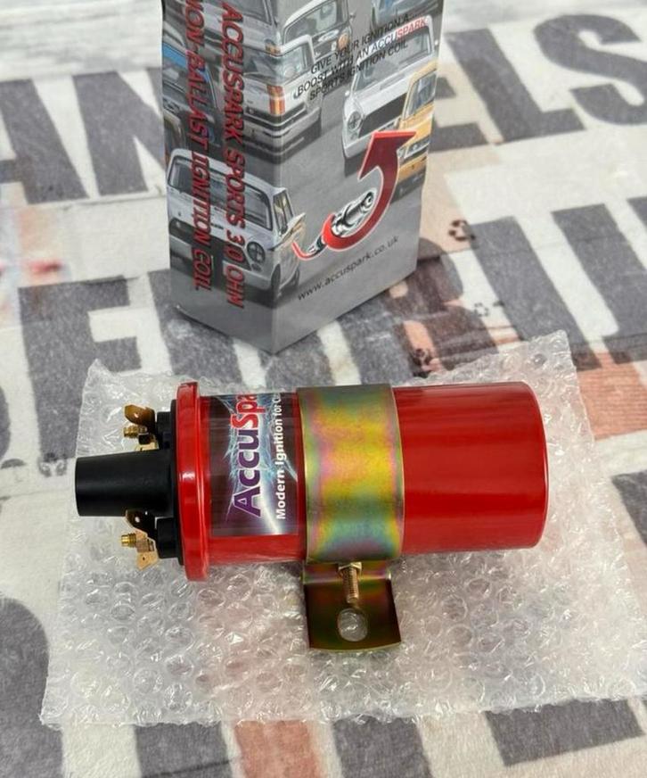 AccuSpark RED 12Volt Sport Ontstekingsspoel 3Ohm rood tuning, Auto diversen, Tuning en Styling, Ophalen of Verzenden