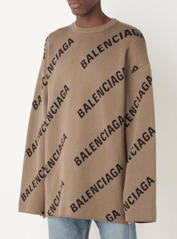 Balenciaga oversized knitwear trui beige maat S