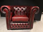 Vintage Stoere Chesterfield Clubfauteuil, Ophalen of Verzenden, Gebruikt, 75 tot 100 cm, Leer