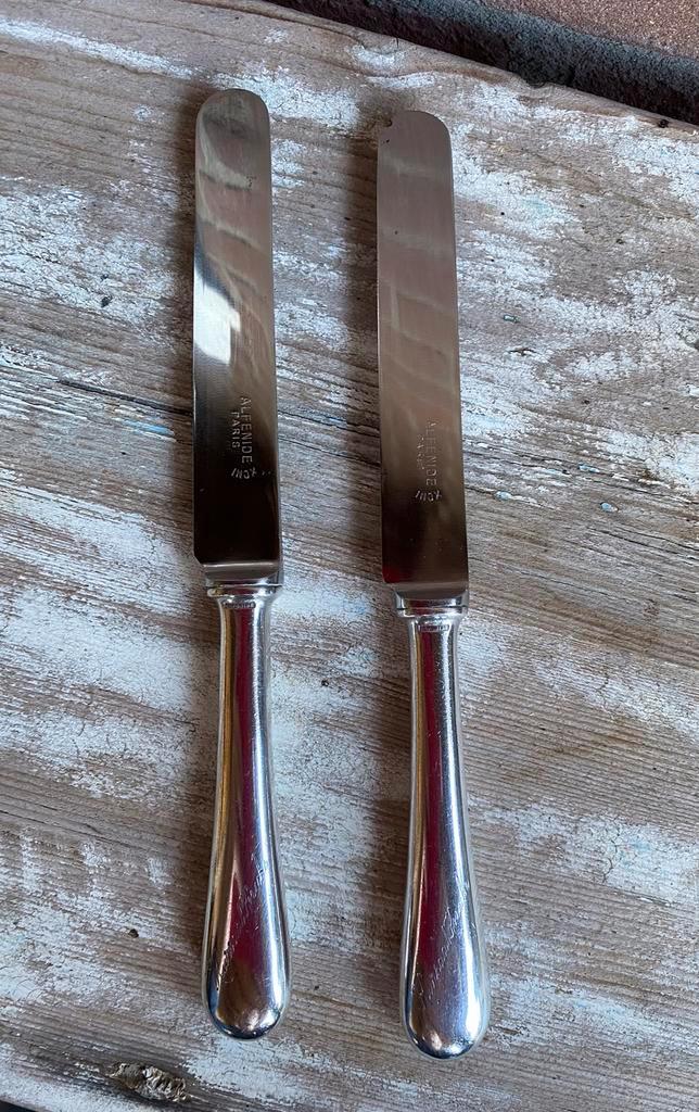 2 Alfénide Christofle vleesmessen, Antiek en Kunst, Antiek | Bestek, Verzenden