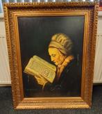 Lezende Oude Vrouw schilderij, Antiek en Kunst, Kunst | Schilderijen | Klassiek, Ophalen of Verzenden