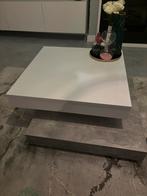 Homeaffaire Salontafel Ben met roterende plaat wit/betonlook, Huis en Inrichting, Tafels | Salontafels, Overige materialen, 100 tot 150 cm