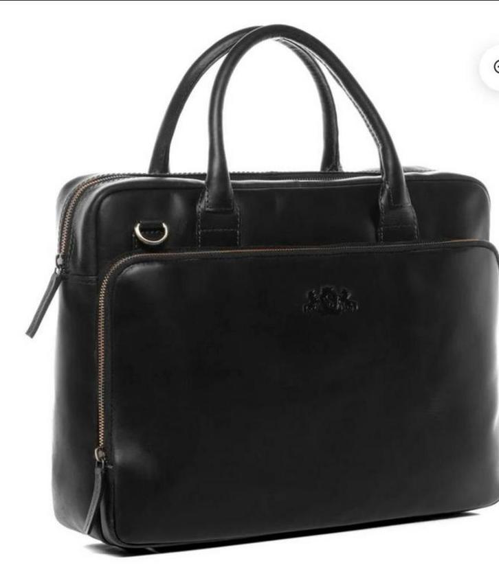 Laptoptas “SID & VAIN leer 15” zwart  Nieuw, Computers en Software, Laptoptassen, Nieuw, 15 inch, Ophalen of Verzenden